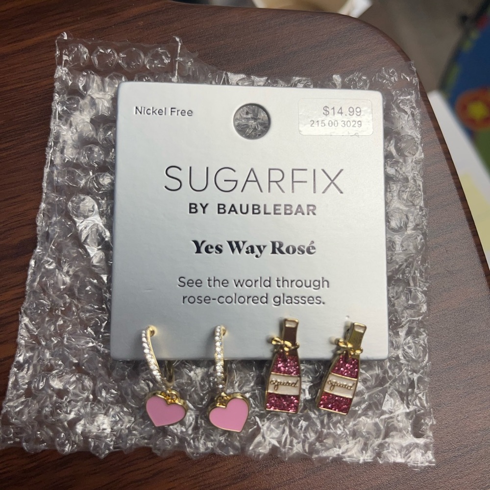 Sugarfix by Bauble Bar Earrings Yes Way Rose NEW WITH TAGS - Picture 2 of 3